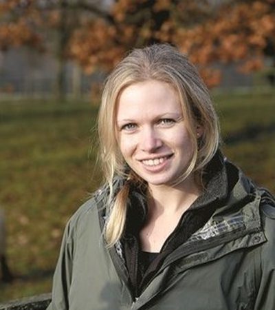 Blonde woman smiling