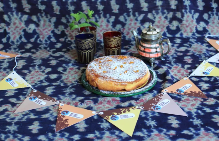 Morcoccan mint tea party set up with bunting