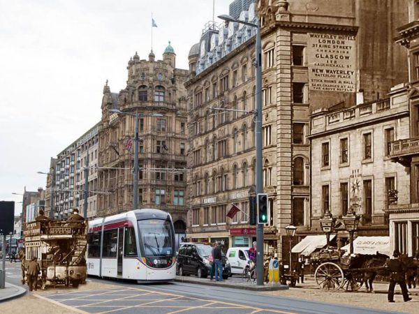 Working animals at Princes Street, Edinburgh