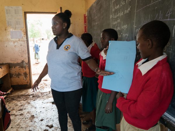 Children draw pictures of the animal freedoms