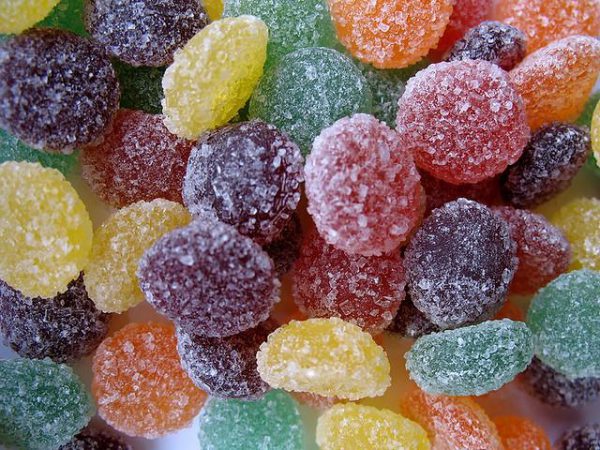 Jelly sweets in a pile