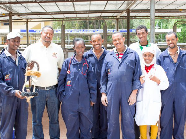 SPANA Ethiopia staff outside of the Bishoftu clinic