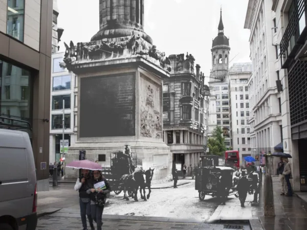 working animals at Monument, London