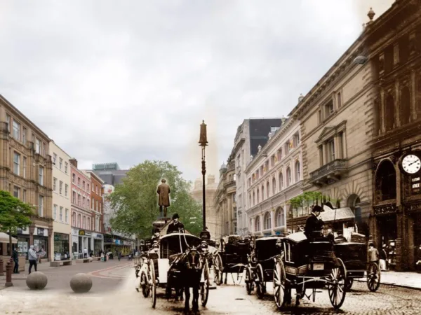 Working animals at St. Anns Square, Manchester